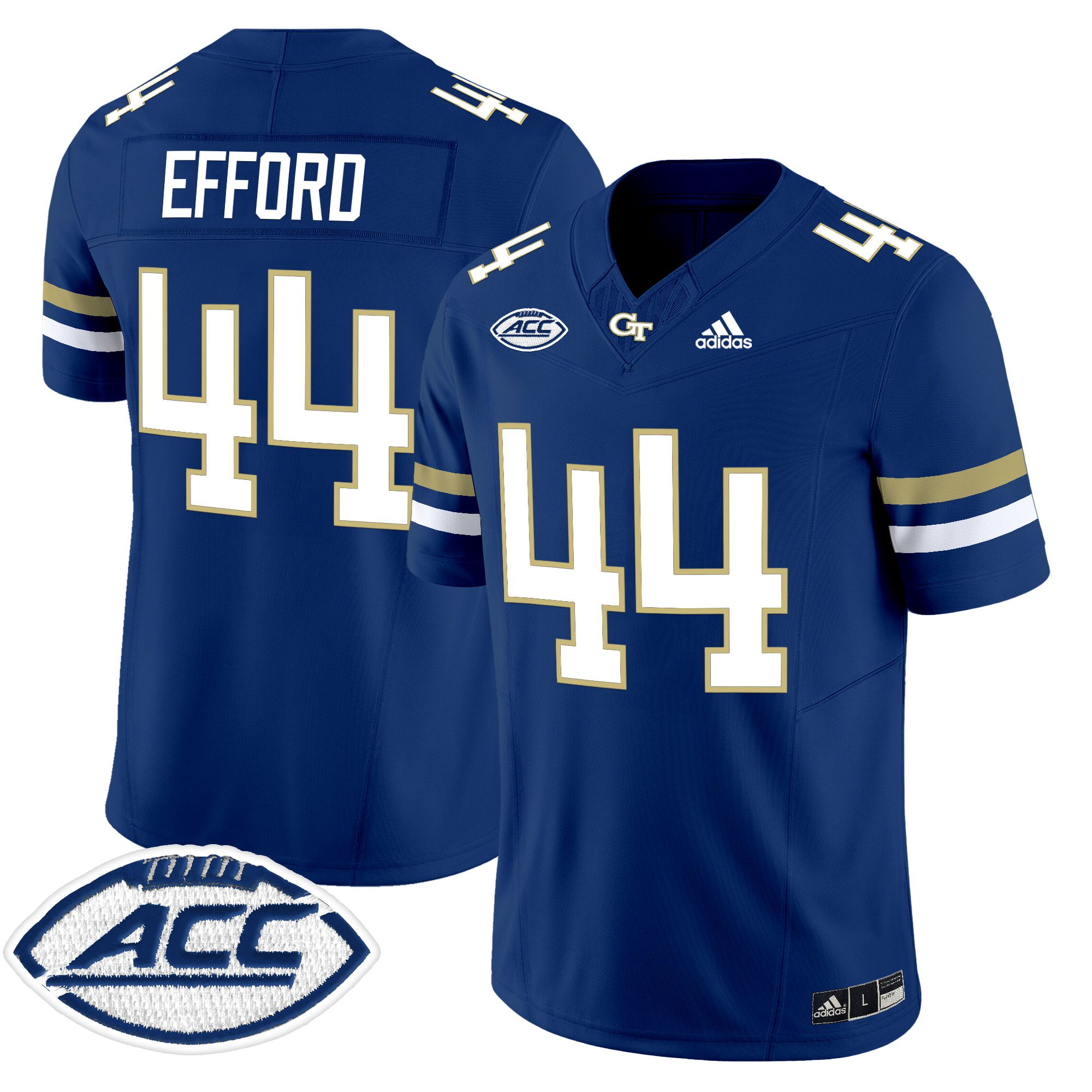 Men Georgia Tech #44 Efford Blue Asidas 2024 Vapor Limited NCAA Jersey style 1->more ncaa teams->NCAA Jersey
